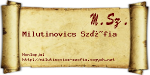 Milutinovics Szófia névjegykártya